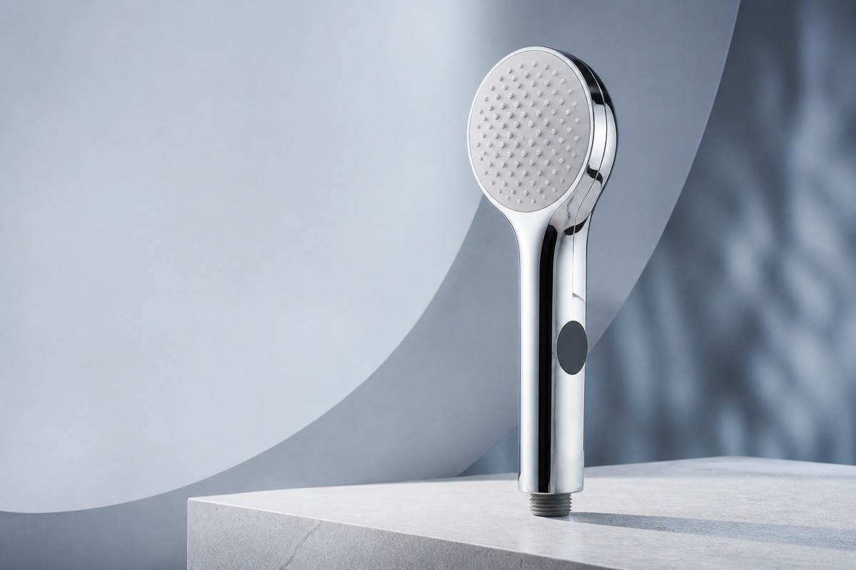 ThermoPaws showerhead design visualization; final appearance may vary
